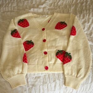 Strawberry Patterned Cardigan